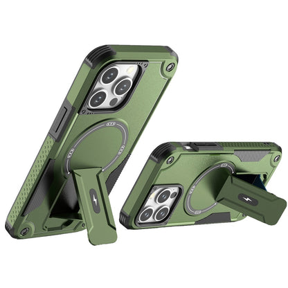 For Apple iPhone 13 Pro Magnetic Invisible Kickstand Holder with Magsafe, Slim Fit Shockproof Hybrid Military Grade Heavy Duty Case Cover