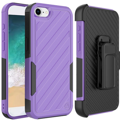 For Apple iPhone 17E /16E Rugged 2in1 Armor Combo Belt Clip Holster, Non-Slip Tough Hybrid lined Shockproof Case Case Cover