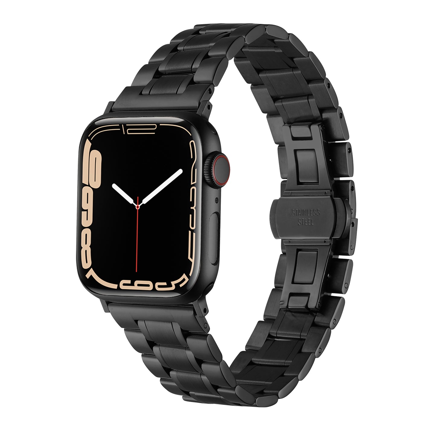 Watch Band for Apple Watch 42/44/45/46mm & Ultra 49mm, Series 4-10 & SE Stainless Steel Link Adjustable Bracelet Secure Clasp Durable Metal Replacement