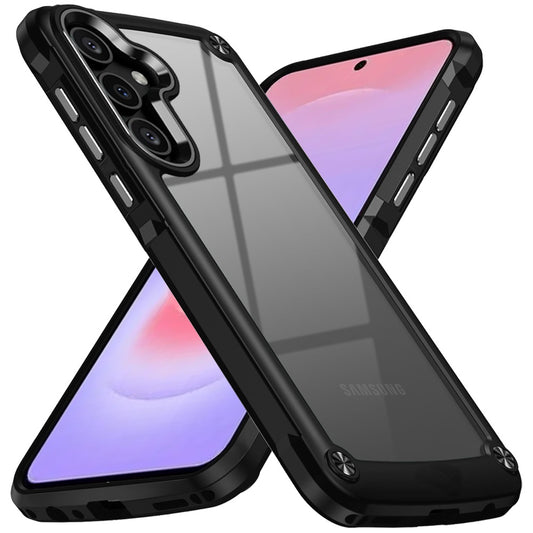 Transparent Hybrid Metal Button Camera Edge Shockproof Bumper Frame TPU Protective Slim Grip Durable