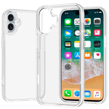 For Apple iPhone 16 Plus Transparent Shock Absorption PC + TPU Rubber Gel Thick 3mm Hybrid Silicone Slim Fit Back Case Cover Clear