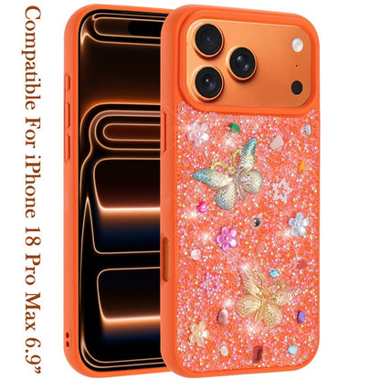 Phone Case for Apple iPhone 18 Pro Max 3D Butterfly Diamond Bling Glitter Shockproof Stylish Protective Luxury Hybrid Sparkly Durable Grip Design Cover
