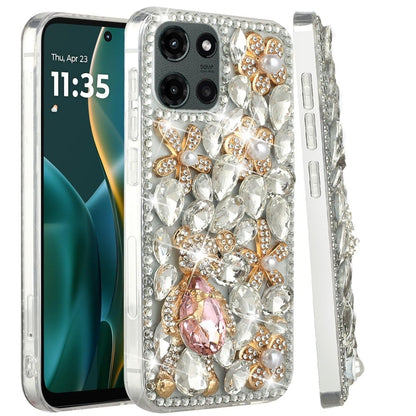 For Motorola Moto G Stylus 5G 2026 /2025 Bling Crystal 3D Full Diamonds Luxury Sparkle Rhinestone Hybrid Protective Case Cover Crystal Exquisite Garden