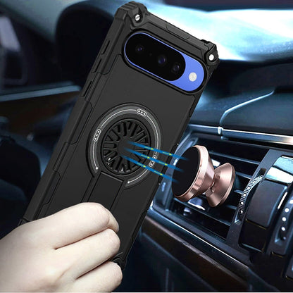 Phone Case for Google Pixel 11 / 11 Pro Invisible Kickstand Magnetic Car Mount Friendly Shockproof Texture Anti Slip Durable Grip Heavy Duty Hybrid Cover