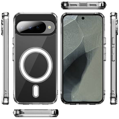 Phone Case for Google Pixel 11 Pro XL Thick Clear Hybrid Magnetic Circle Shock Absorbing Reinforced Corners TPU Heavy Duty Transparent Frame Bumper Cover Clear
