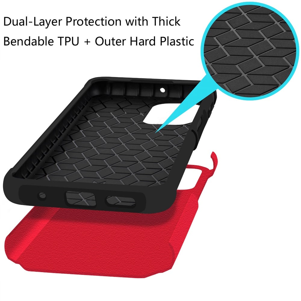 For Motorola Edge 2025 Fashion Graphic Design Hybrid 2in1 Tough Strong Hard PC TPU Frame, Magnet Mount Friendly, Shockproof Protection Case Cover Red