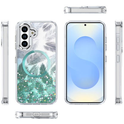 For Samsung Galaxy S25 /S24 Epoxy Glitter Shimmer Fashion Case with Magnetic Magsafe Compatible Hybrid Sparkling Slim Protective Case Cover