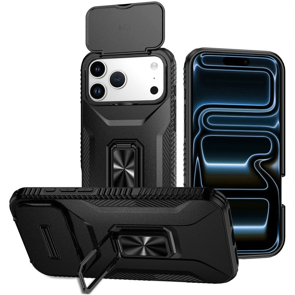 Magnetic Ring Stand Camera Protection Shockproof Heavy Duty Kickstand Rugged Grip Anti Scratch Hybrid