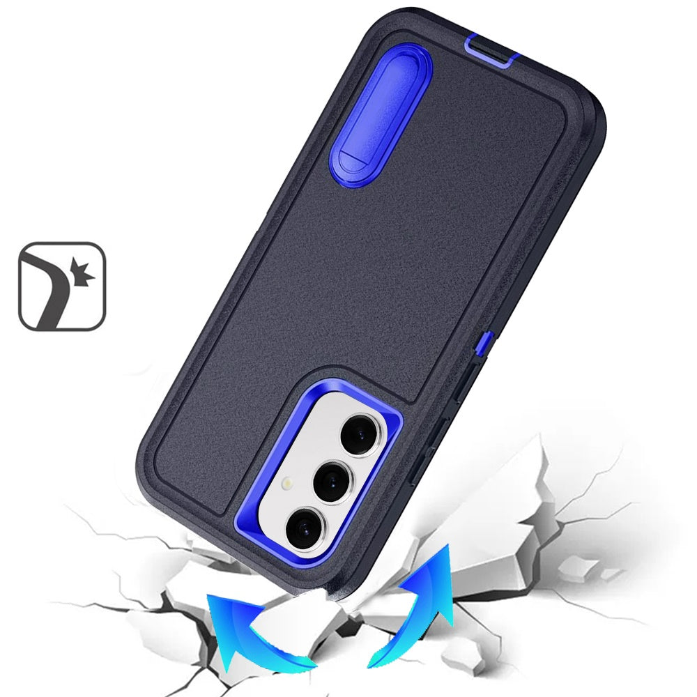Phone Case for Samsung Galaxy S26 3in1 Tough Rugged Kickstand Shockproof Armor Grip Heavy Duty Drop Resistant Protective Hybrid Cover Blue