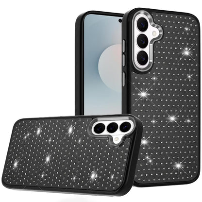 For Samsung Galaxy S26+ / S26 Plus Bling Diamond Metallic, Full Sparkle Chrome Edged Hybrid Protective Shockproof Case Cover