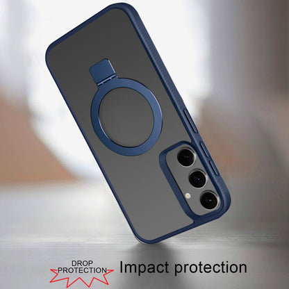 For Apple iPhone 16e Magnetic Circle Kickstand with MagSafe Compatibility, Matte Skin, Rugged Bumper, and Ring Holder Case Cover