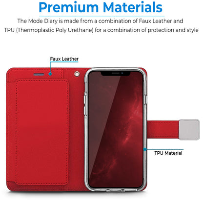 For Motorola Moto G Power 5G 2026 PU leather Wallet 6 Card Slots folio with Wrist Strap & Kickstand Pouch Flip Shockproof Case Cover Red