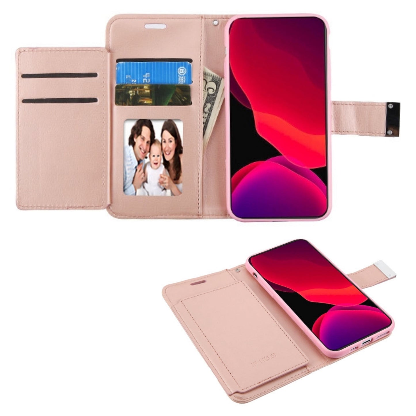 Phone Case for Apple iPhone 16 Pro Max Wallet Credit Card Holder Hybrid Slim Protective Dual Function Storage PU Leather Flip Pouch Cover Gold