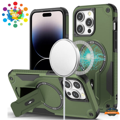 For Samsung Galaxy S25 Ultra Magnetic Invisible Kickstand Holder with Magsafe, Slim Fit Shockproof Hybrid Military Grade Heavy Duty Case Cover