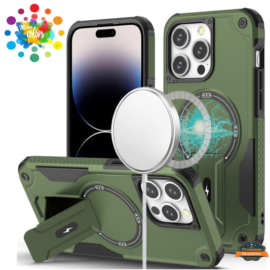 Phone Case Cover for Samsung Galaxy A07 4G Magnetic Invisible Kickstand Holder with Magsafe, Slim Fit Shockproof Hybrid Military Grade Heavy Duty Cover