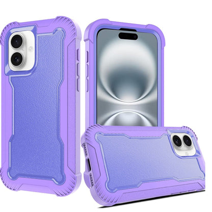 For Apple iPhone 16 Plus Tough Hybrid Case - Shockproof 3-in-1 Armor Full-Body Protection PC + TPU Rubber Bumper Frame Case Cover