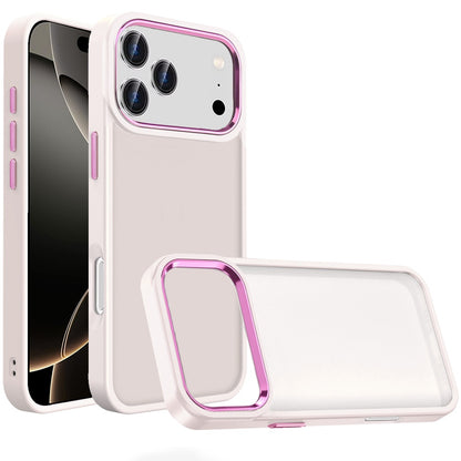 For Apple iPhone 17 Pro Max (6.9") Slim Fit Thin Hybrid,Frosted Matte Polished Acrylic Hard PC with TPU Rubber Frame Case Cover Beige