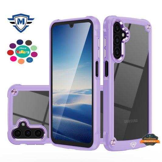 For Apple iPhone 16 Pro (6.3") Ultimate Hybrid Transparent Rubber with Metal Buttons & Camera Edges Hard TPU Frame Corner Bumper Case Cover
