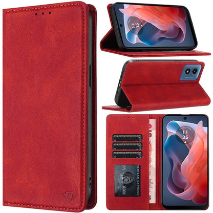 For Apple iPhone 16 Pro Max (6.9") Premium Wallet PU Vegan Leather ID Credit Card Slot Money Holder with Magnetic Closure Pouch Flip Case Cover Red