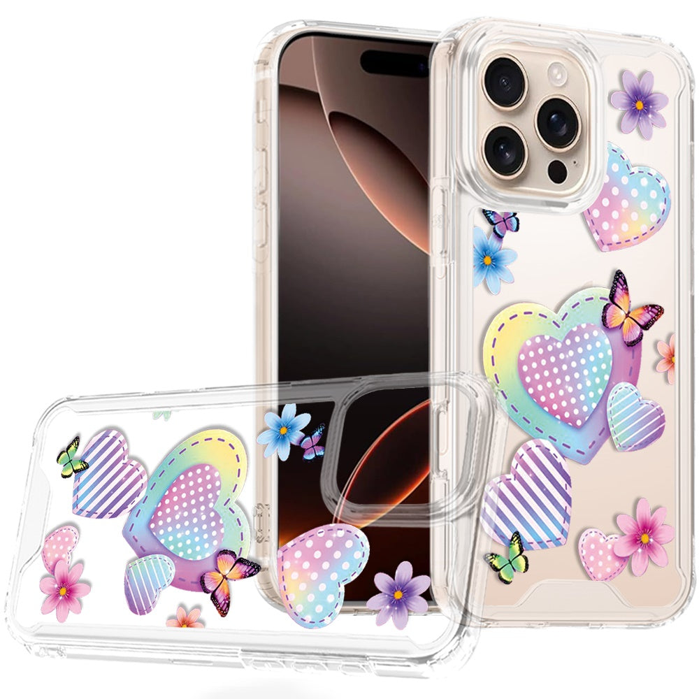 Phone Case for iPhone 16 Pro Max Beautiful Fashion Design TPU Shockproof Hybrid Rubber PC Slim Lightweight Protective Stylish Pattern Cover Multicolor