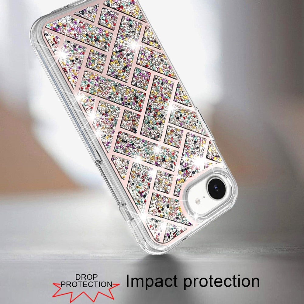 For Apple iPhone 17E /16E Bling Hybrid Shockproof Protective Design Stylish Glitter Finish Durable Grip Protection Case Cover
