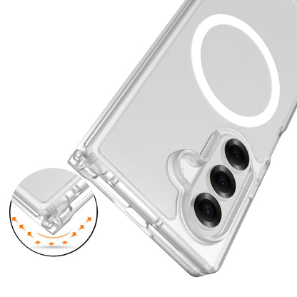 For Samsung Galaxy Z TriFold Magnetic Circle Hybrid Shockproof Protection with MagSafe Compatible Design and Reinforced Transparent Armor Grip Case Cover Clear