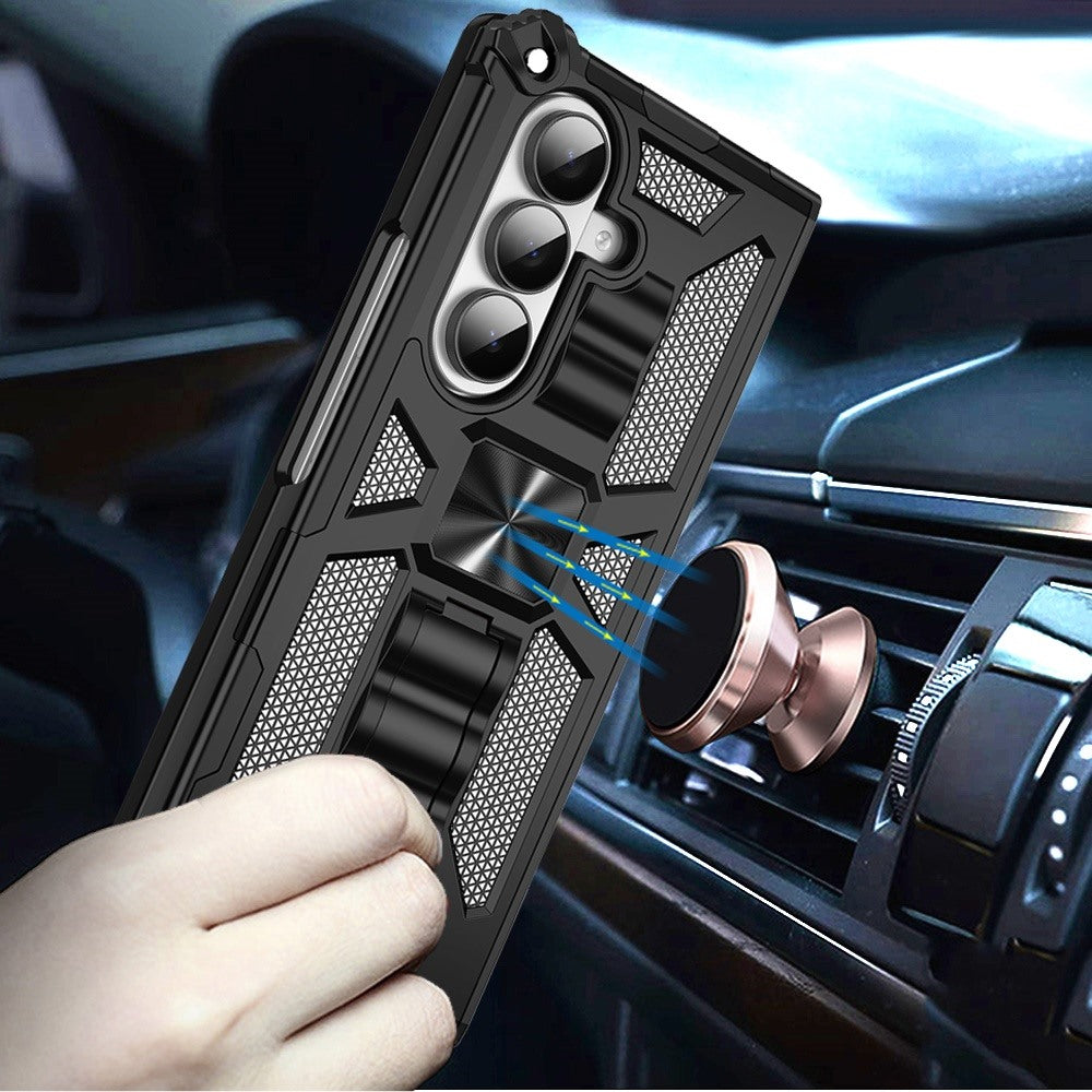 Phone Case for Samsung Galaxy Z Fold 8 Ultra Built in Magnetic Hiden Kickstand Shockproof Rugged Armor Grip Hybrid Heavy Duty Anti Slip Protective Style Cover