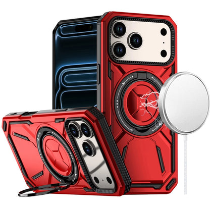For Apple iPhone 17 Pro (6.3") Hybrid Magnetic Ring and 360° Rotational Kickstand with MagSafe Compatible, Military Grade Drop Protection Case Cover