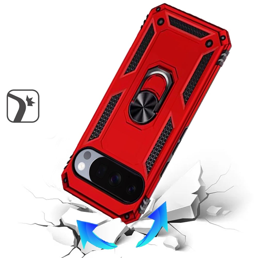 Phone Case for Google Pixel 11 Pro XL Rotatable Ring Stand Shockproof Hybrid Armor Anti Slip Heavy Duty Fit Magnetic Car Mount Durable Grip Cover