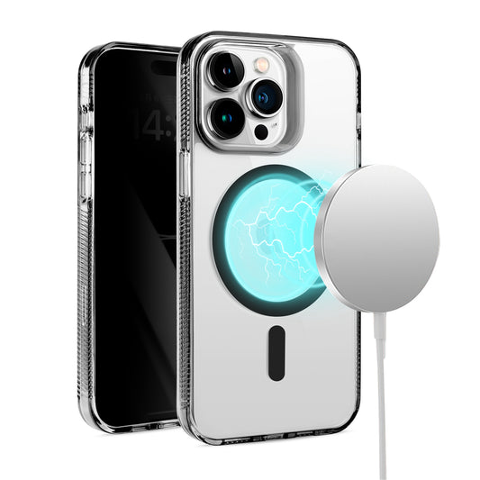 For Apple iPhone 16 Plus (6.7") MagSafe Compatible Integrated Technology Clean Transparent Hybrid Armor TPU Frame Case Cover
