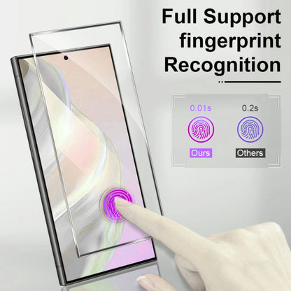 For Samsung Galaxy S21 Ultra Tempered Glass Screen Protector with Fingerprint Unlocking 3D Curved Edge Full Glue & Full Coverage Protector Black