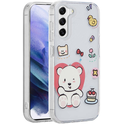 For Samsung Galaxy S21 FE Fan Edition Fashion Layer Design Slim IMD TPU Protective, Shockproof Hybrid Stylish Durable Hard PC Case Cover