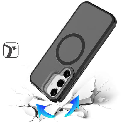 For Apple iPhone 14 /13 Tough HQ Hybrid Case with Aluminum Frame Camera Stand, Compatible with MagSafe, Translucent Matte Shockproof Case Cover