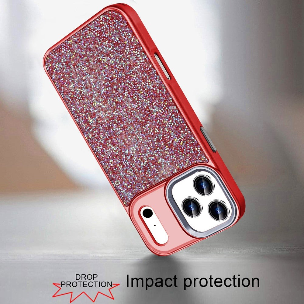 Crystal Glass Bling Diamond Metallic Edge Shockproof Durable Protective Clear Hybrid Stylish Premium Design