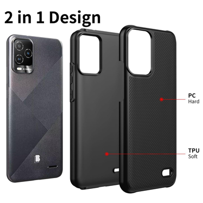 Phone Case Cover for Cloud Mobile Stratus C8 Prime Dual Layer Slim & Tough Hybrid Shockproof Heavy Duty Rubber TPU Matte with Textured Rugged Shell Protection Cover
