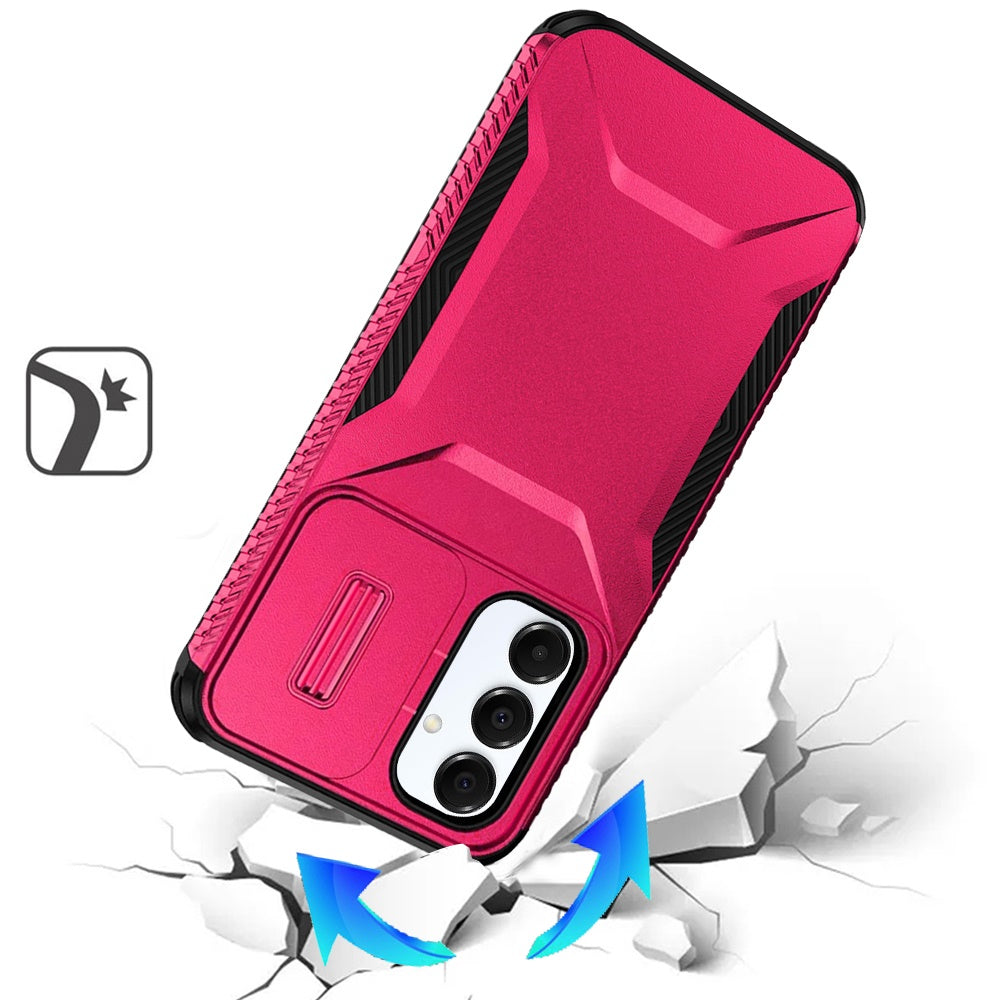 For Samsung Galaxy A17 5G Slim Fit Shockproof Hybrid with Slide Camera Window Covering, Rugged Tpu Silicone Hard PC Bumper Case Cover