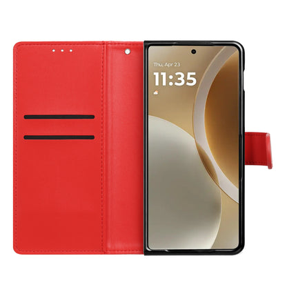 Phone Case for Motorola Razr Fold 2026 Leather Wallet Folio Credit Card Holder with Magnetic Closure Wrist Strap Classic Flip Design Storage Slots Cover