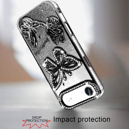 For Apple iPhone 17 Air (6.6") Luxury Butterfly Sparkle Glitter Diamond Crystal Rhinestone Shimmer Bling Plating Thick TPU Hard PC Case Cover