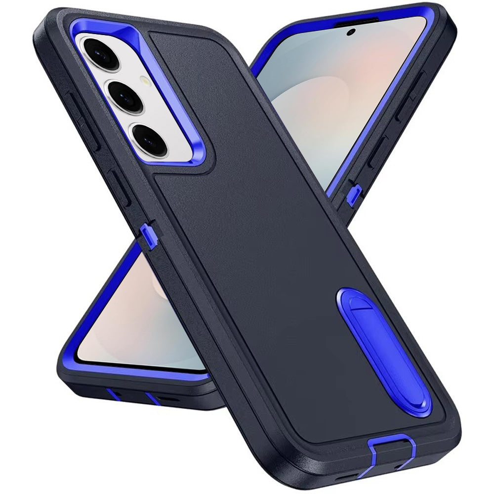 Phone Case for Samsung Galaxy S26 3in1 Tough Rugged Kickstand Shockproof Armor Grip Heavy Duty Drop Resistant Protective Hybrid Cover Blue