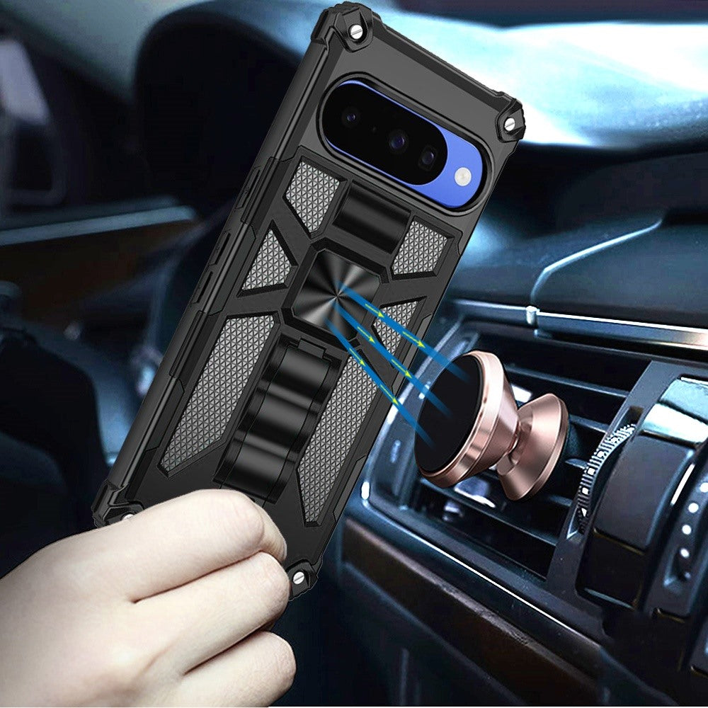 Phone Case for Google Pixel 11 / 11 Pro Built in Magnetic Hiden Kickstand Shockproof Rugged Armor Grip Hybrid Heavy Duty Anti Slip Protective Style Cover