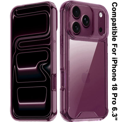 Phone Case for Apple iPhone 18 Pro Shockproof Transparent Hard PC TPU Hybrid Durable Frame Gummy Protective Slim Grip Lightweight Cover