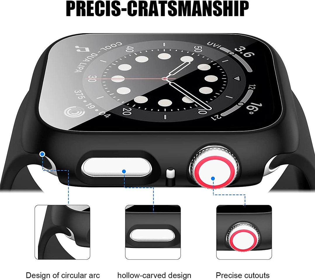 For Apple Watch Size 42mm Slim Hard PC Bumper, Clear Touch Full Coverage with Built in Tempered Glass Screen Protector Case Cover Clear