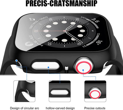 For Apple Watch Size 42mm Slim Hard PC Bumper, Clear Touch Full Coverage with Built in Tempered Glass Screen Protector Case Cover Clear