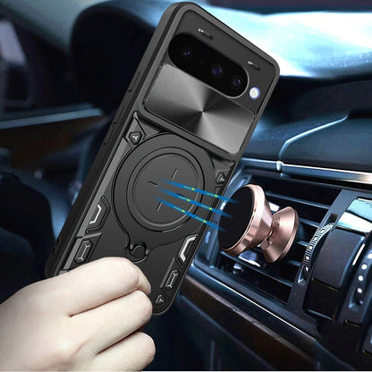 Phone Case for Google Pixel 11 / 11 Pro Magnetic Ring Stand Shockproof Hybrid Full Camera Slide Guard Anti Slip Heavy Duty Protective Armor Cover
