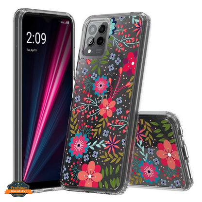 For Motorola Moto G 5G 2026 / Moto G Play 2026 Floral Pattern Hybrid Transparent TPU Silicone, Shock Absorption Bumper, Hard Back Slim Case Cover