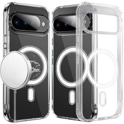 Phone Case for Google Pixel 11 /11 Pro Thick Clear Hybrid Magnetic Circle Shock Absorbing Reinforced Corners TPU Heavy Duty Transparent Frame Bumper Cover Clear