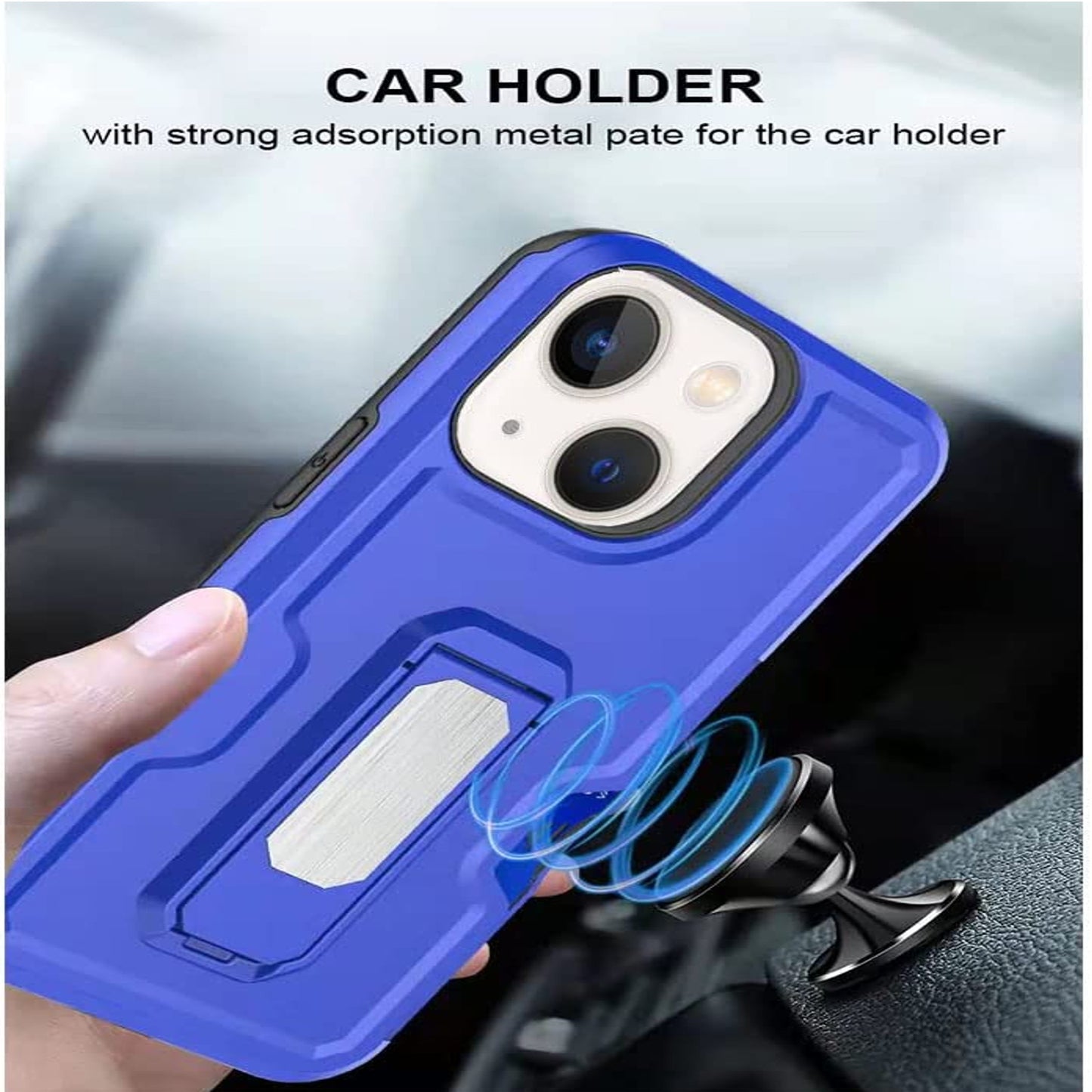 Phone Case Cover for Motorola Moto G Stylus 5G 2026 Hybrid Wallet Case with Invisible ID Card Slot, Kickstand, Holster Belt Clip, Heavy-Duty Protection Cover Blue