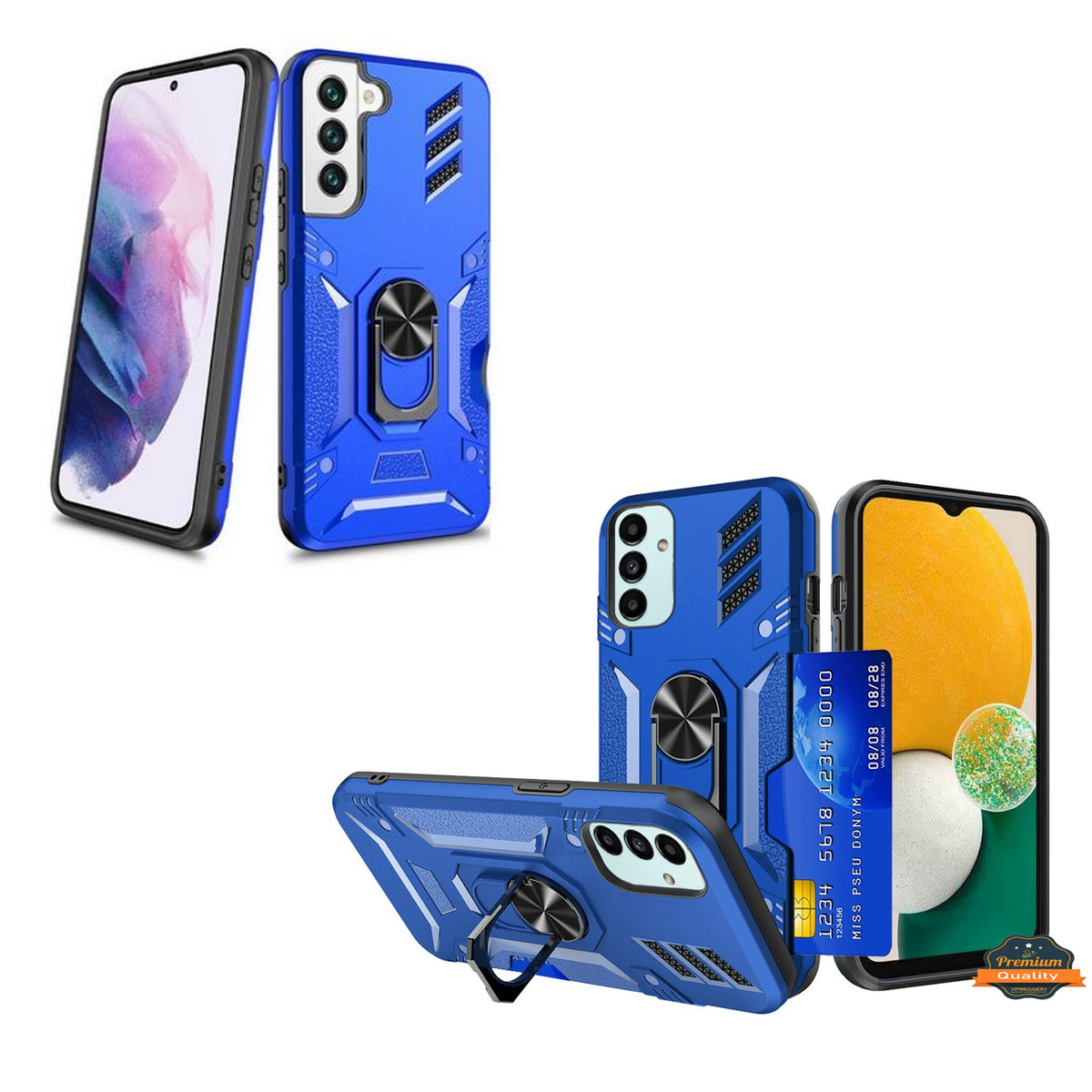 For Gabb Phone 4 Pro Invisible back Wallet Credit Card Holder with Ring Stand Kickstand Heavy Duty Slim Shockproof Hybrid Case Cover