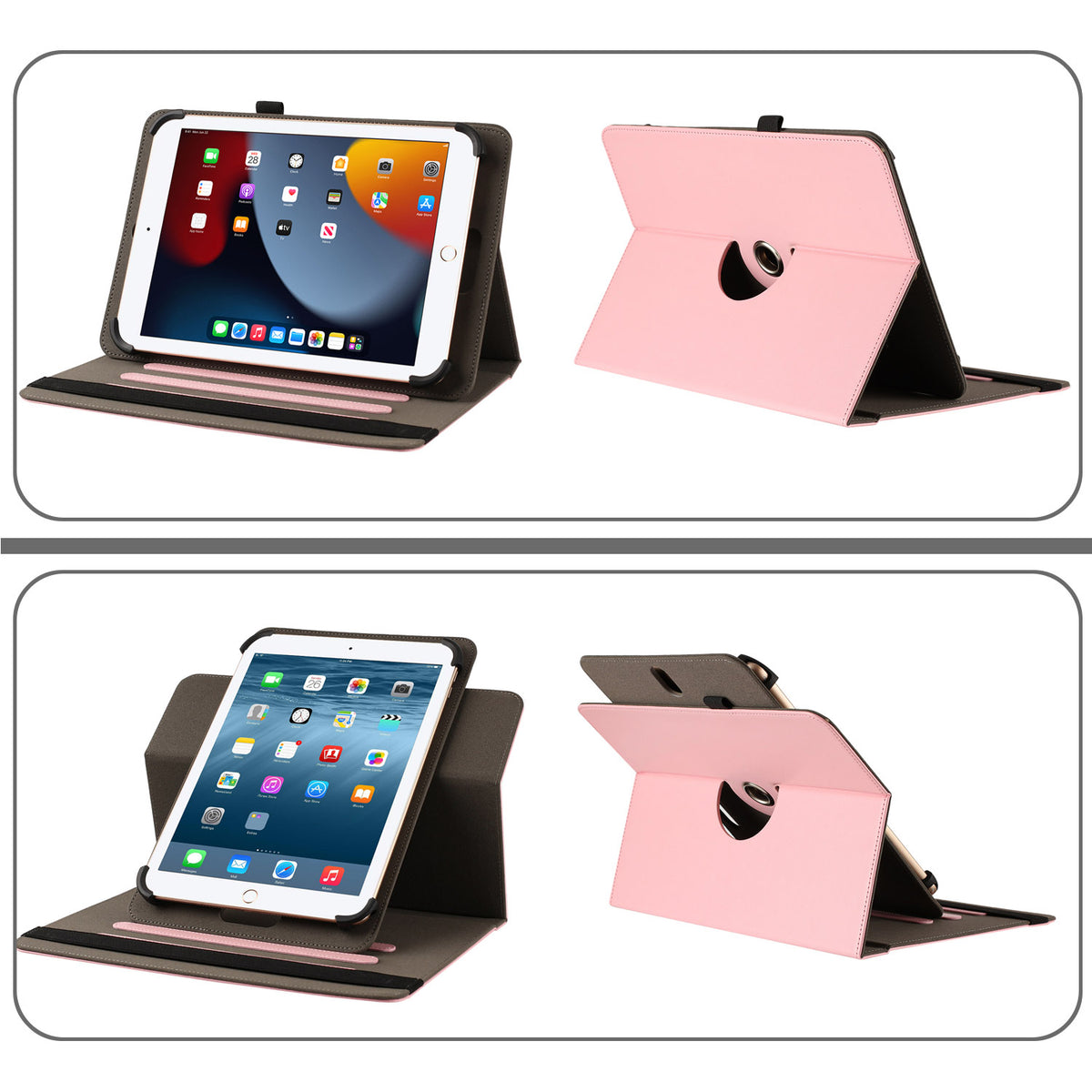 Universal PU Leather Folio Magnetic Closure Multi-Angle Stand Slim Fit Full Body Precise Cutouts