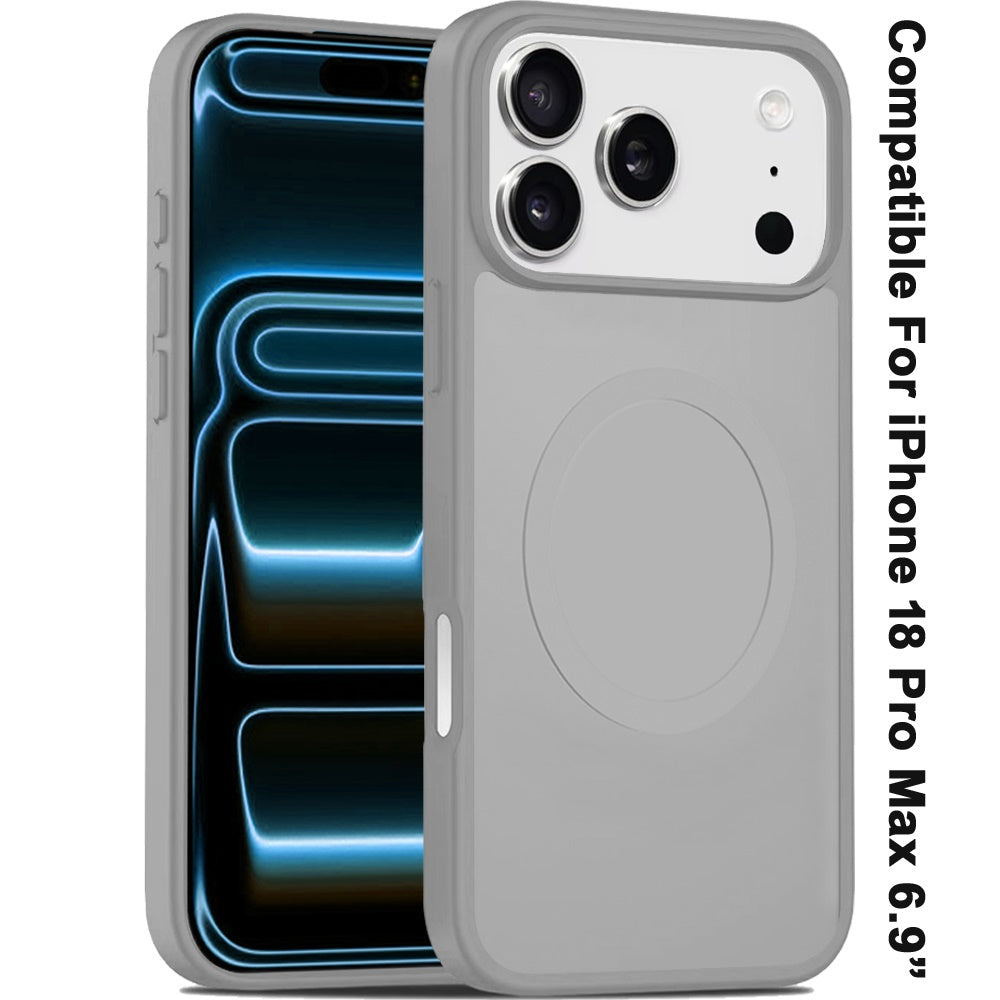 Phone Case for Apple iPhone 18 Pro Max Magnetic Matte Hybrid Shockproof Smooth Grip Durable Camera Protection Anti-Slip Soft Touch TPU Armor Cover